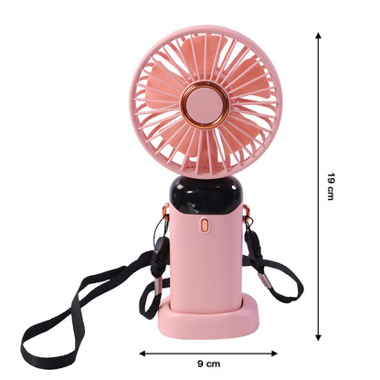 Rechargeable portable handheld fan with digital display - 1 pc
