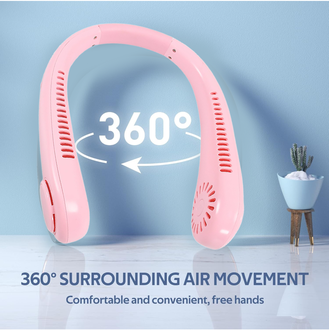 Portable neck fan: holiday hands free bladeless neck fan