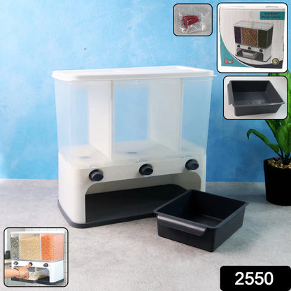 Easy Flow Cereal Dispenser for Kitchen 3 in 1 Push Button Wall Mount Container by CookAura