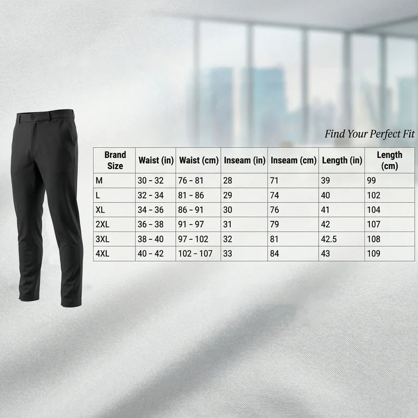 Men’s Premium Slim Fit Stretchable Formal & Casual Pants - Dark blue