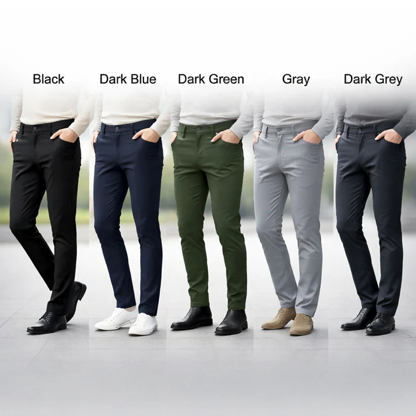Men’s Premium Slim Fit Stretchable Formal & Casual Pants - Dark blue